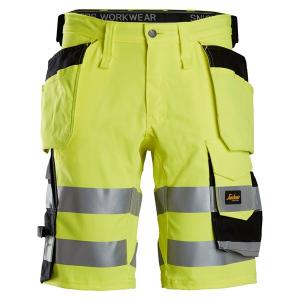 Snickers High-Vis Klasse 1 Stretch Korte Werkbroek met Holsterzakken