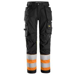 Snickers High-Vis, Klasse 1 Dames Stretch Werkbroek met Holsterzakken type 6734