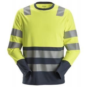 Snickers 2433 AllroundWork, High-Vis T-Shirt met lange mouwen KL2